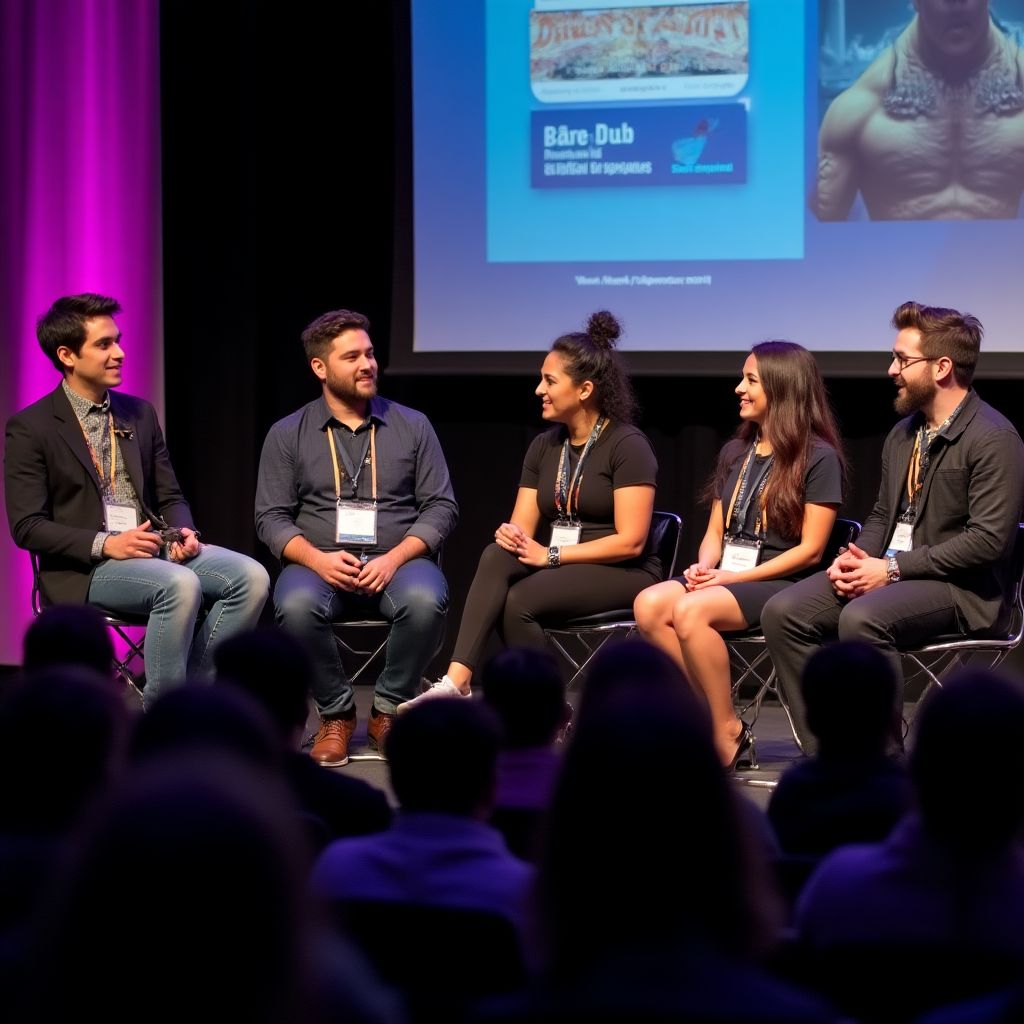 Australian indie developers speaking on a panel.